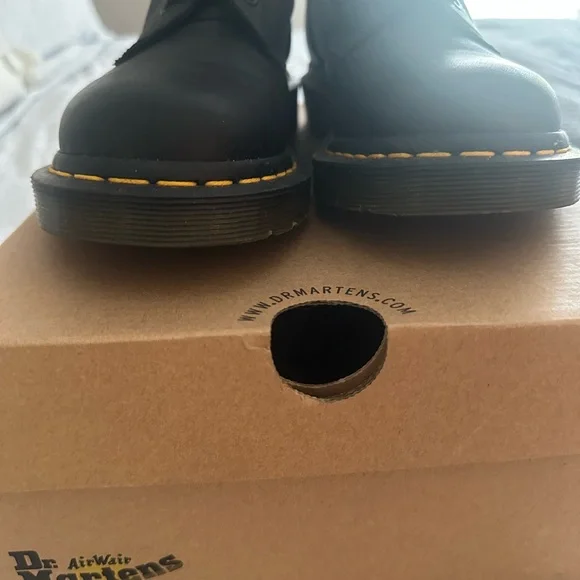 Dr. Martens Pascal Black Boots with Yellow Stitching - Picture 5 of 7